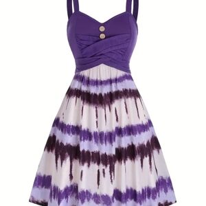 Purple and White Women's Dress